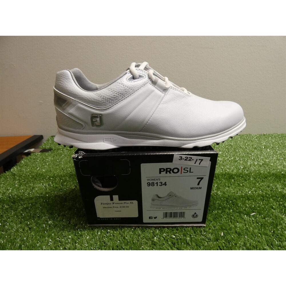FootJoy Pro SL Spikeless Womens Ladies Waterproof Golf Shoes 7 White #98134 NEW